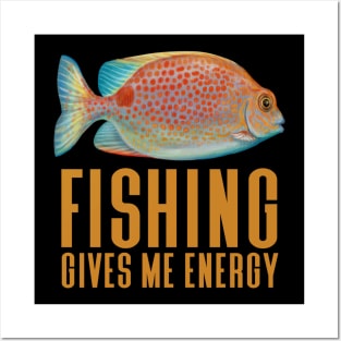 Fishing Give Me Energy - Funny Fishing Posters and Art